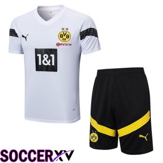 Borussia Dortmund Training T Shirt + Shorts White 2023/2024