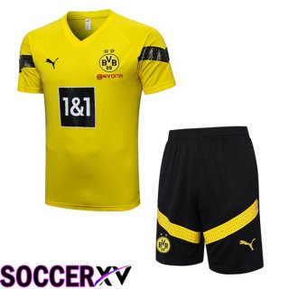 Borussia Dortmund Training T Shirt + Shorts Yellow 2023/2024