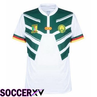 Cameroon Away Jersey White Green World Cup 2022