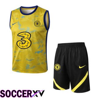 FC Chelsea Soccer Vest + Shorts Yellow 2022/2023