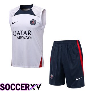 Paris Saint Germain Soccer Vest + Shorts White 2022/2023