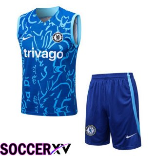 FC Chelsea Soccer Vest + Shorts Blue 2022/2023