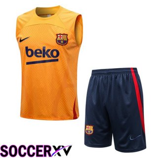 FC Barcelona Soccer Vest + Shorts Orange 2022/2023