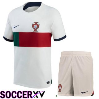 Portugal Kids Away Jersey White Red 2023/2023