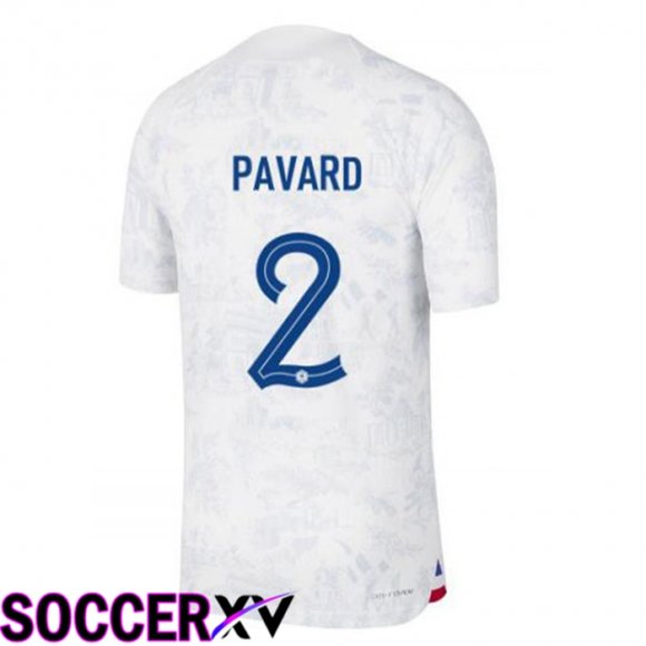 France (PAVARD 2) Away Jersey White World Cup 2022