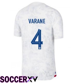 France (VARANE 4) Away Jersey White World Cup 2022