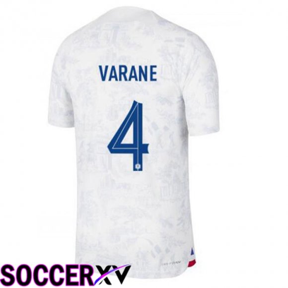 France (VARANE 4) Away Jersey White World Cup 2022