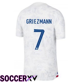 France (GRIEZMANN 7) Away Jersey White World Cup 2022