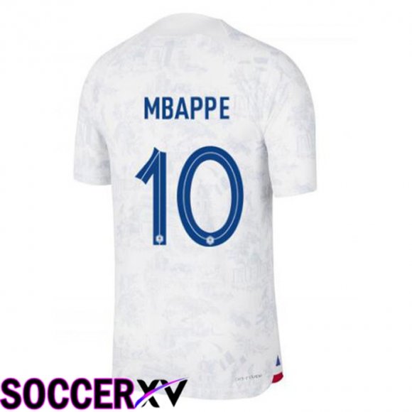 France (MBAPPE 10) Away Jersey White World Cup 2022