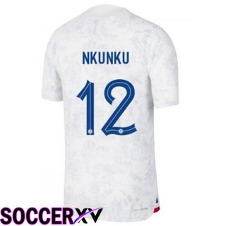 France (NKUNKU 12) Away Jersey White World Cup 2022