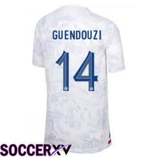 France (GUENDOUZI 14) Away Jersey White World Cup 2022