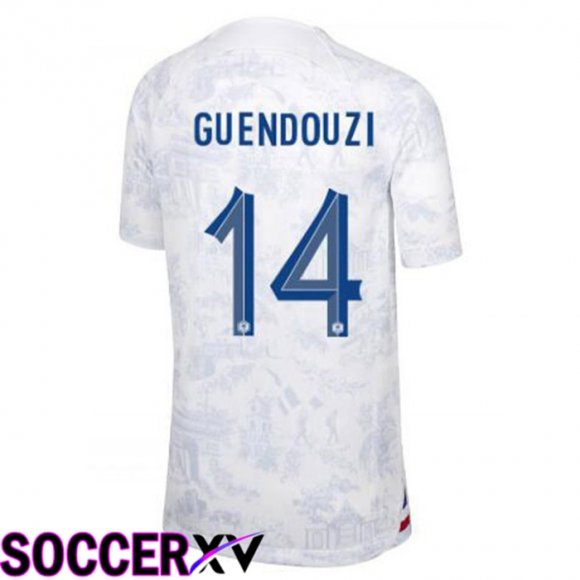 France (GUENDOUZI 14) Away Jersey White World Cup 2022