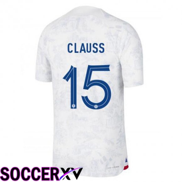 France (CLAUSS 15) Away Jersey White World Cup 2022