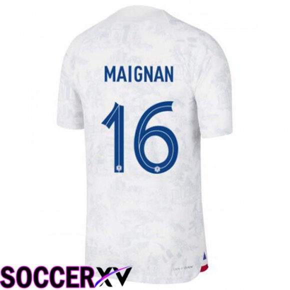 France (MAIGNAN 16) Away Jersey White World Cup 2022