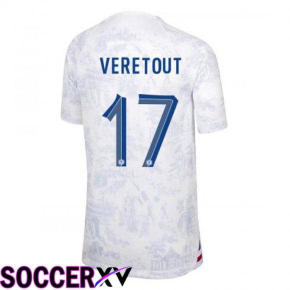 France (VERETOUT 17) Away Jersey White World Cup 2022