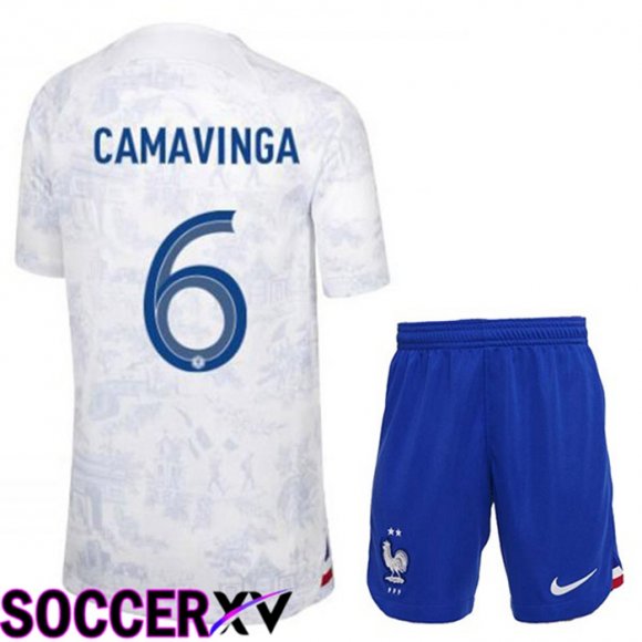 France (CAMAVINGA 6) Kids Away Jersey White World Cup 2022