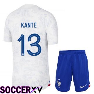 France (KANTE 13) Kids Away Jersey White World Cup 2022