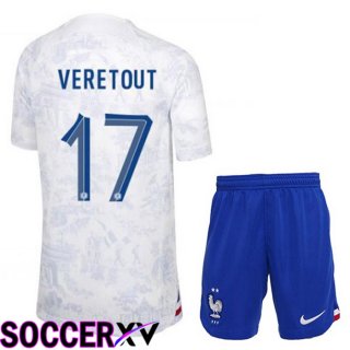 France (VERETOUT 17) Kids Away Jersey White World Cup 2022