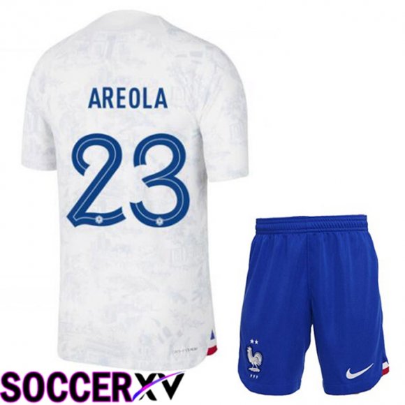 France (AREOLA 23) Kids Away Jersey White World Cup 2022