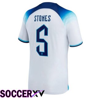 England (STONES 5) Home Jersey White World Cup 2022