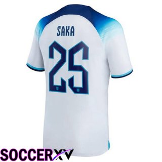 England (SAKA 25) Home Jersey White World Cup 2022