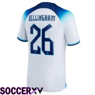 England (BELLINGHAM 26) Home Jersey White World Cup 2022