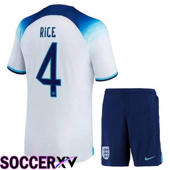 England (RICE 4) Kids Home Jersey White World Cup 2022