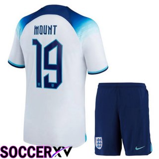 England (MOUNT 19) Kids Home Jersey White World Cup 2022