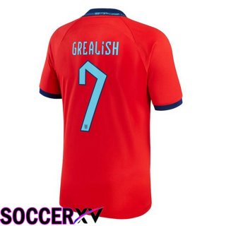 England (GREALISH 7) Away Jersey Red World Cup 2022