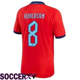 England (HENDERSON 8) Away Jersey Red World Cup 2022