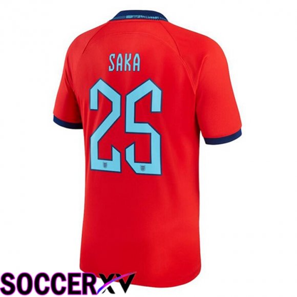 England (SAKA 25) Away Jersey Red World Cup 2022