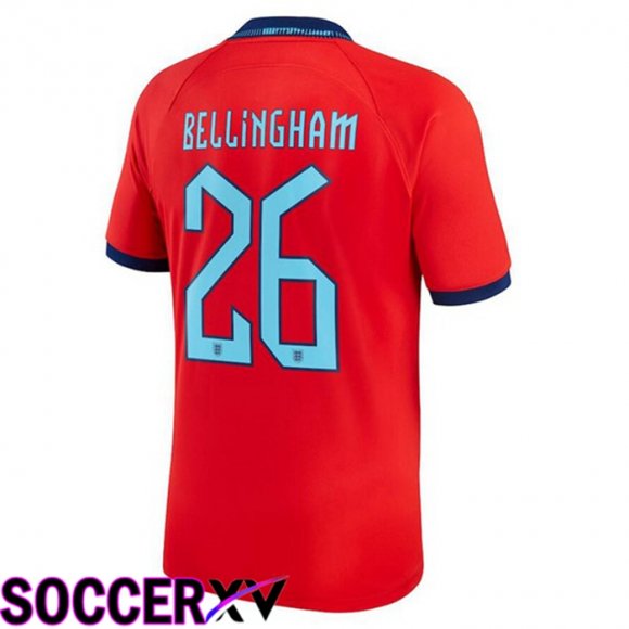 England (BELLINGHAM 26) Away Jersey Red World Cup 2022