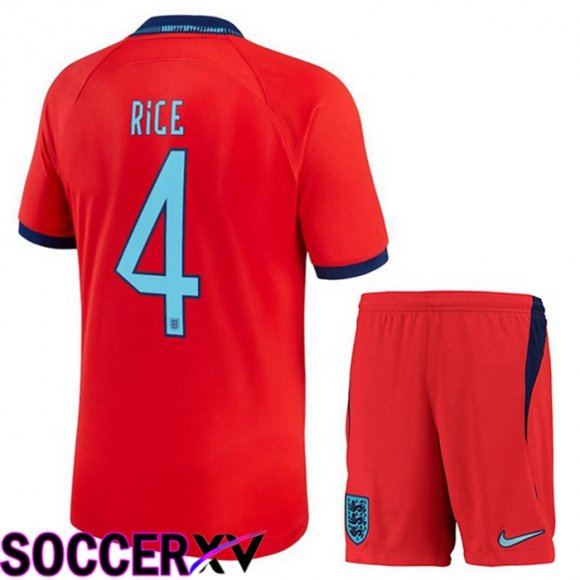 England (RICE 4) Kids Away Jersey Red World Cup 2022