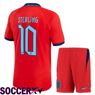 England (STERLING 10) Kids Away Jersey Red World Cup 2022