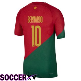 Portugal (BERNARDO 10) Home Jersey Red Green World Cup 2022