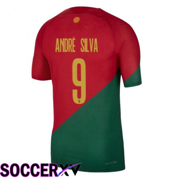 Portugal (ANDRÉ SILVA 9) Home Jersey Red Green World Cup 2022