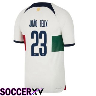 Portugal (JOÃO FÉLIX 23) Away Jersey White Red World Cup 2022