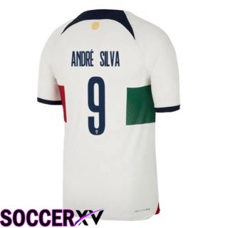 Portugal (ANDRÉ SILVA 9) Away Jersey White Red World Cup 2022