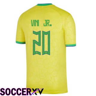 Brazil (VINI JR. 20) Home Jersey Yellow World Cup 2022