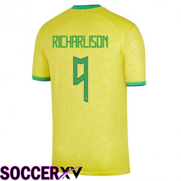 Brazil (RICHARLISON 9) Home Jersey Yellow World Cup 2022