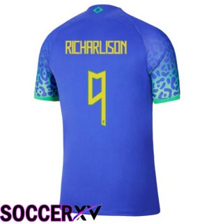 Brazil (RICHARLISON 9) Away Jersey Blue World Cup 2022