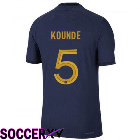 France (KOUNDE 5) Home Jersey Royal Blue World Cup 2022