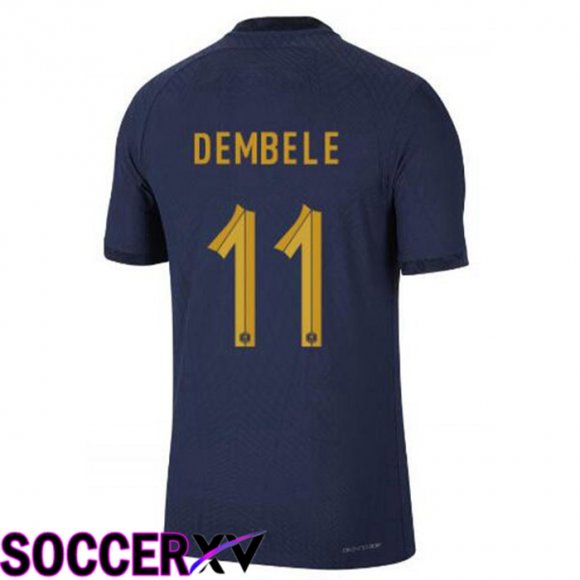 France (DEMBELE 11) Home Jersey Royal Blue World Cup 2022