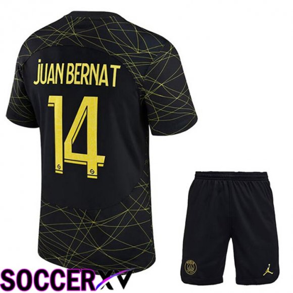 Paris Saint Germain (JUAN BERNAT 14) Kids Soccer Jersey Fourth Black 2022/2023