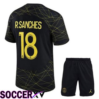 Paris Saint Germain (R.SANCHES 18) Kids Soccer Jersey Fourth Black 2022/2023