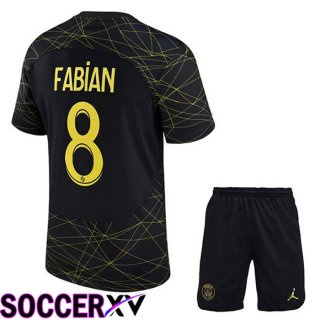 Paris Saint Germain (FABIAN 8) Kids Soccer Jersey Fourth Black 2022/2023