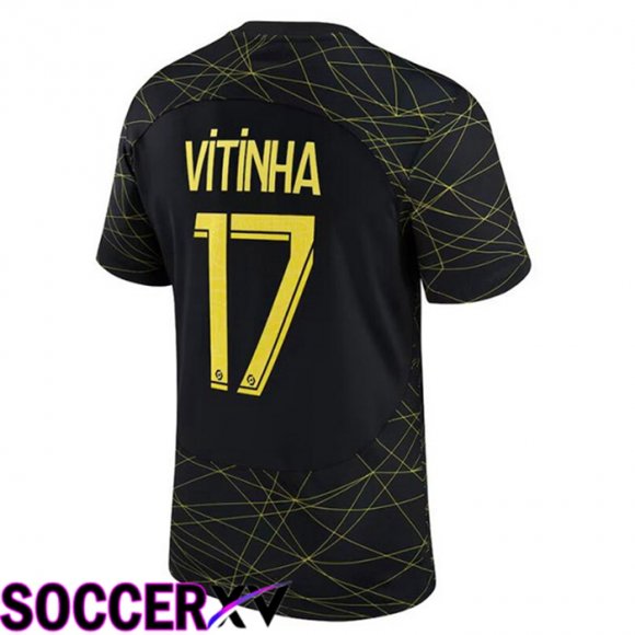 Paris Saint Germain (VITINHA 17) Soccer Jersey Fourth Black 2022/2023