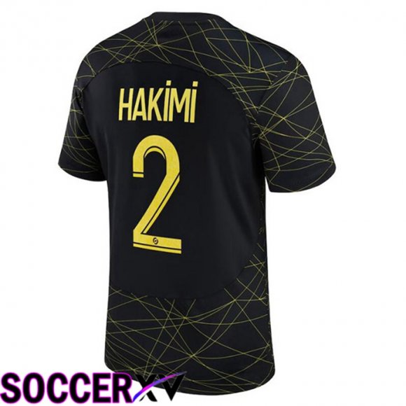 Paris Saint Germain (HAKIMI 2) Soccer Jersey Fourth Black 2022/2023