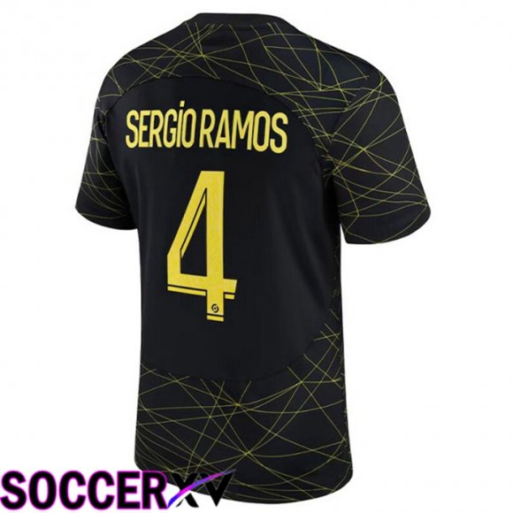 Paris Saint Germain (SERGIO RAMOS 4) Soccer Jersey Fourth Black 2022/2023