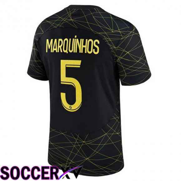 Paris Saint Germain (MARQUINHOS 5) Soccer Jersey Fourth Black 2022/2023